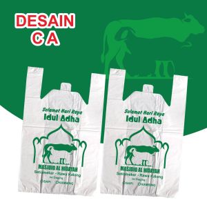 Kantong Daging Custom Logo Masjid untuk Qurban/Idul Adha - Plastik Elegan Warna Tua