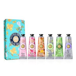 Yoken 20% Shea Butter Hand Cream Gift Set 6 x 1oz Travel Size Gentle Soothing Moisturizing Delicate Tin Almond Clean Ingerdients Almond Citrus Verbena and Floral Scented
