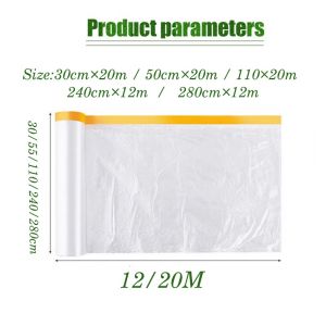 【COD】20M Masking Film Multipurpose Pre-Taped Painting Protection Covering Household Furniture Plastic Film Dust Cover Cloth