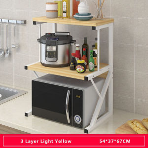 PANDH 2/3 Layer Microwave Rack Wooden Kitchen Rack Multi-purpose Storage Rack Kitchen Organizer