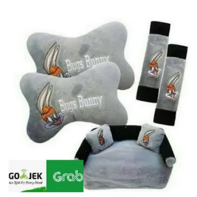 Bantal Mobil 3 in 1 Kartun Sandaran Car Set 3in1