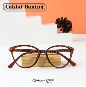 Groovy Eyewear - Kacamata Veriin Cat Eye Normal Minus Photocromic Antiradiasi Plastik Kokoh