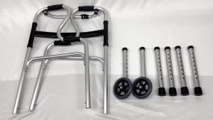 Walker For Elderly  Heavy Duty Stainless Steel Foldable With Wheels Chair And Seat