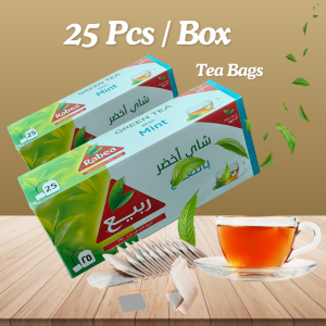 Rabea Green Tea with Mint/Green Tea/Organic/Natural/100Pcs per Box/25 Pcs per Box /High Quality/Teh Hijau / Teh Hijau dengan Mint / Semula Jadi
