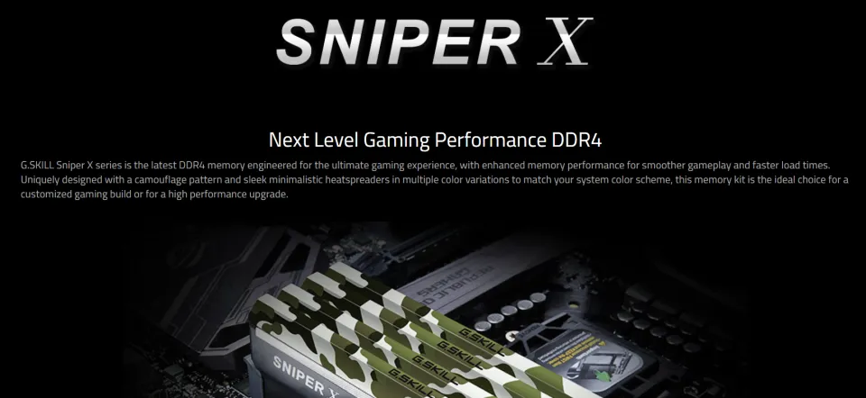 G.SKILL SNIPER X SERIES 16GB DDR4 3600MHz (2X8GB) DUAL CHANNEL KIT