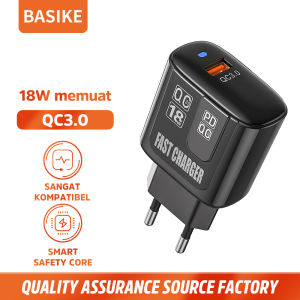 BASIKE Charger iPhone Type C USB Fast Charging 40W mini murah for Xiaomi Samsung Oppo Original