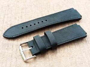 Tali Jam Kulit Sapi Crazy Horse Custom Hitam TJ16923 Garansi 1 Tahun