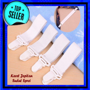 ( 4 BIJI ) TALI KARET Strap SPREI Ujung Kasur Sheet GRIPPERS Pengait Jepitan Sudut Bed Pengikat Pengencang Kait