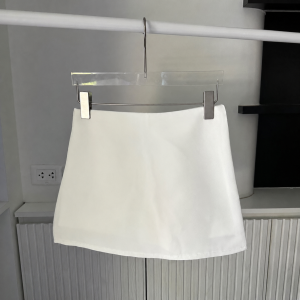 Crush Fashion Womens High Waist A-Line Mini Skort with Safety Shorts Lining and Back Zipper Casual Stretch Short Skirt