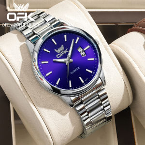 OPK watch for men original waterproof fashion korean style calendar luminous stainless steel with gift box