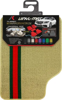 K-RUBBER พรมปูพื้นรถยนต์วัสดุใยไวนิลดักฝุ่น ลายกุชชี่ ขนาดFree Size (มี9สี)