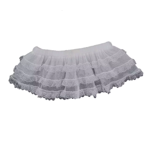 Three Layer Baby Fart Curtain Fashionable Tulle Skirt Solid Color White Girls Casual Wear Short Skirt Stackable