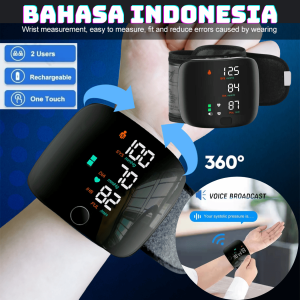 COD TaffOmicron Tensimeter Digital Alat pengukur Tekanan Darah Pergelangan Bahasa Indonesia - A01