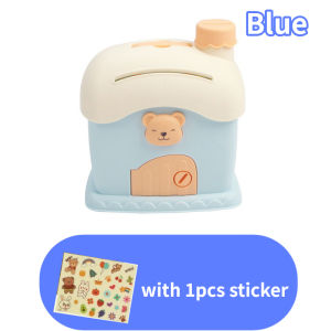Aoduoyaya Cute House Piggy Bank with Lock and Key DIY Cute Stainless Steel Money Saving Box Gift for Kids
