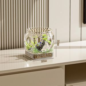 Fish Bowl PET Aquarium Tanks Transparent Round Fish Tank Ecological Aquarium for Fishes Amphibians