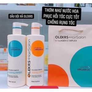 Dầu Gội Xả Olexrs Argan Oil Collagen Hair Salon 500ml chính hãng phục hồi Tóc Khô Hư Tổn giảm gẫy rụng
