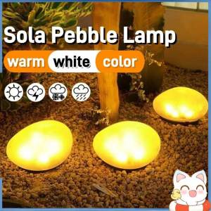 Solar Garden Lights Outdoor Pebble Decorative Lights Waterproof Lighting Stone Lamp Raya Lampu