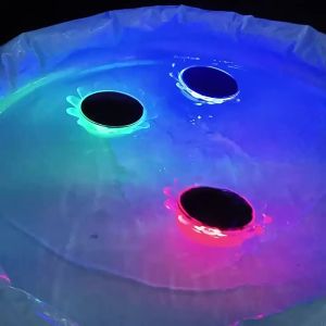 SXH RGB Colorful Solar Garden Lights Lawn Pool Lights Outdoor Waterproof LED Floating Lotus Flower Lantern on Water
