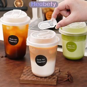 Heabety 10 chiếc cốc cà phê trong suốt có nắp đậy cốc dùng một lần hình chữ U cho đồ uống nóng trà sữa cốc đồ uống