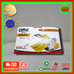 Ome Atlas Ampia Pasta Maker QM-150 - Penggiling Mie Molen & Pasta Stainless Steel Bonus Roller Pasta