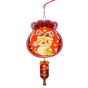VB45D Paper Chinese Snake Portable Lantern Handheld Traditional New Year Luminous Lantern Celebration Lantern Cartoon Spring Festival Lantern Home New Year Decoration