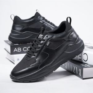 JAGUAR BLACK |ManNeedMe x ARF| Sepatu Sneakers Pria Casual Shoes JAHIT SOL