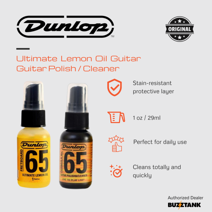 Dunlop 65 Ultimate Lemon Oil Polish Pour Touche De Guitare - 118 Ml