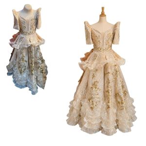 Luxury Buwan ng Wika Filipiniana Maria Clara Ball Gown Traditional Filipino Costume School Program Cultural Festival for Girls