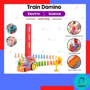 Realeos 60pcs Domino Train Automatically Moving Block Kids Toy Early Learning Educational Toys