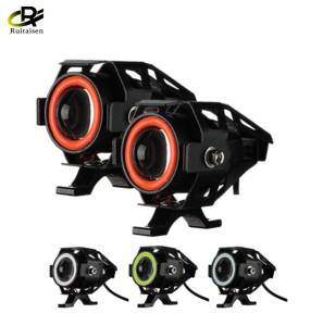 LED Motorcycle Headlight 125W U7 Mini Angel Eye Bulbs Motorcycle Scooter Motorbike Lamp 12V Led Light 1pcs