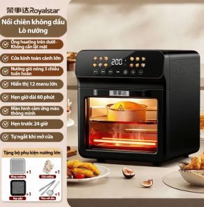 Nồi Chiên Kiêm Lò Nướng  2 Công Dụng Trong 1  Nướng Nhiệt Trên Dưới Giúp Đồ Ăn Chín Đều Không Cần Lật