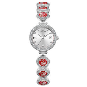OLEVS 5630 Fashion Quartz Women Watch Gift Stainless Steel Watchband Round-dial Wristwatch Calendar