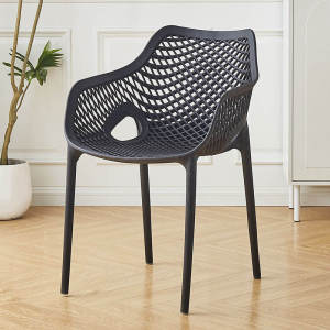 Hollow‑Out Plastic Chair Dining Chair Nordic Monoblock Chair Heavy Duty Ergonomic Armrest Chair Heavy Duty Backrest Chair