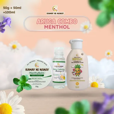 Kamay Ni Nanay Aruga Bundle | MenthyBalm + Baby Calming Massage Oil + Repelix SPF 30++ Sun Defender Moisturizing Lotion