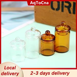 [COD] AqToCna Ship within 24 hours 1:12 Dollhouse Mini Glass Candy Jar Coffee Bean Storage Bottle Kitchen Decor Toy