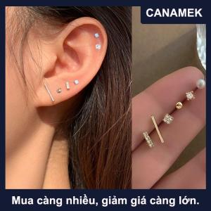 【CANAMEK】 5 pcs ngọc trai pha lê nhỏ tai Stud Bông tai thiết lập cho phụ nữ Cô Gái Thời Trang Tai Studs Tai đồ trang sức