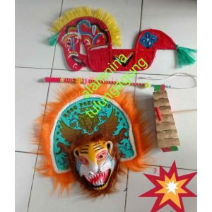 Barongan setelan anak laki laki 2 tahun barongan anak baju celana kaos reog ponorogo anak2 - Barongan Anak Reog Ponorogo Anak2 Devil Topeng Barong Bali Pecut Murah Kediri Celana Kemula Jaranan Telon Kaos Blora Jumantoro Pecut Cambuk Bopo