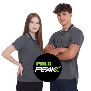 เสื้อโปโลสีเทาเข้ม ปกท็อปดายเทา polopeak