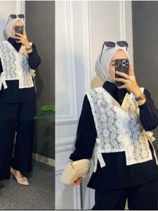 PROMO BELI 2 CUMA 60RB AMERA SET CRINGKLE VEST BRUKLAT SETELAN WANITA MODERN ROMPI BRUKLAT TERBARU