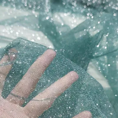 ⭐READY STOCK⭐ ♚(One meter) champagne red glitter sequined yarn dress veil fabric wedding background bright yarn（Falling powder ）❄
