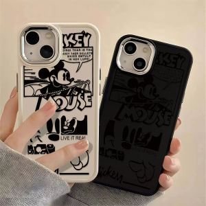 Hoạt Hình Ốp Điện Thoại Silicon Hình Chuột Phối Nút Kim Loại Chống Sốc Cho IPhone 14 Pro Max 13 12 11 Pro Max XS X XR 8 + 7 Plus