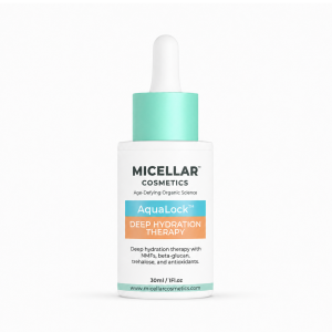 Micellar Cosmetics™ AquaLock™ Hydration Serum | Hyaluronic Acid Beta-Glucan & CoQ10 | Long-Lasting Moisture | 30mL