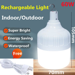 【BUY 1 TAKE 1】5 Modes Rechargeable LED Light Bulb With USB Cable LED Chargeable Light Rechargeable Lamp Emergency Light Bulb Emergency Lamp Charging Bulb Waterproof Hanging Light Bulb For blackout Camping Super Bright Ilaw Na Chargeable Maliit Foulb
