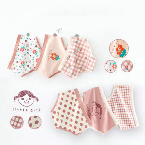 KUCHAR 6 Cái Đồ Lót Cotton Cho Bé Gái Quần Lót Trẻ Em Quần Lót In Hình Hoạt Hình Dễ Thương Quần Lót Boxer Quần Lót Quần Lót Thoáng Khí Hàn Quốc