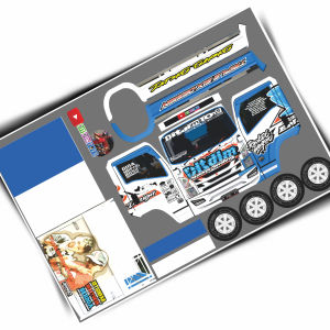 Pola stiker papercraft truk oleng Ditdim youtube ukuran besar