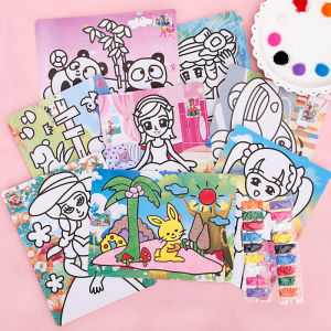 5Pcs DIY Sand Painting Kids Montessori Toys Children Crafts Doodle Colour Sand Art Drawing Paper Educational Toy Creative Big size Random Sand Art Lootbag Filler / Paninda