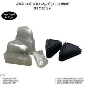Mika Cake Segitiga Mika Kue Slice + Sendok (Isi 50 Pcs-C.TS32)