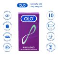 Bao cao su OLO Prolong hộp 10 cái - siêu lâu ra, size 52mm, hương vani, siêu mỏng, siêu nhiều gel bôi trơn. 