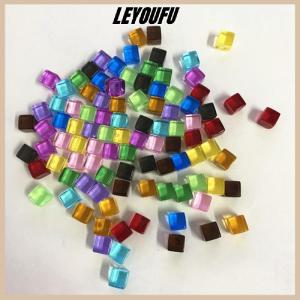 LEYOUFU 50Pcs Set 8mm Clear Cube Colorful Square Corner Transparent Chess Piece Right Angle For Board Game