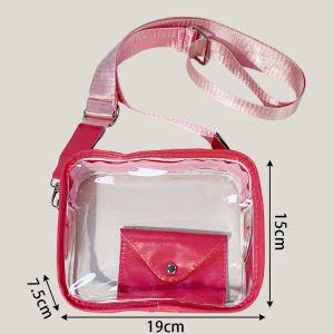 Korean PVC Jelly Small Square Bag Women Transparent Waterproof Crossbody Messenger Bag with Wallet Trendy Cosmetic Bag Storage Shoulder bag